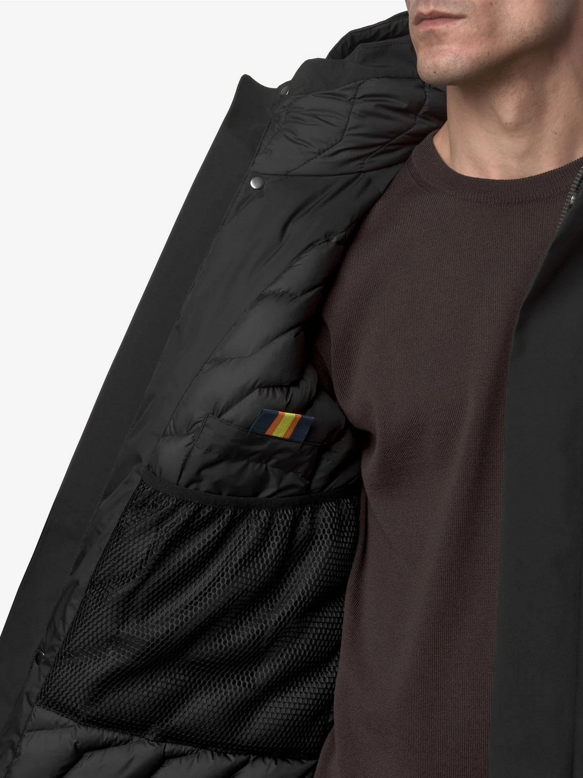 K-WAY Giubbino Uomo Thomal bonded padded K7136IW AT0 BLACK PURE - BLACK P