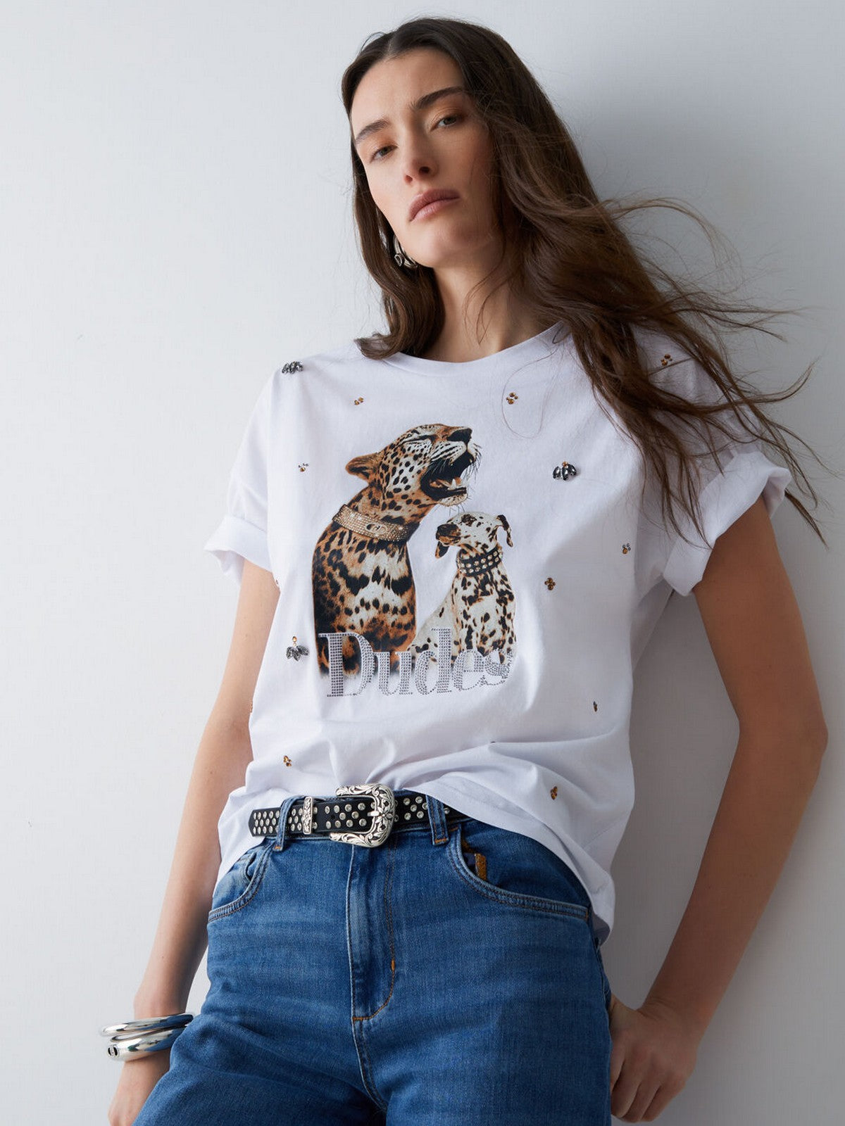 LIU JO WHITE T-shirt Donna  WA6331JS904 P9272 Bianco dudes LiuJo