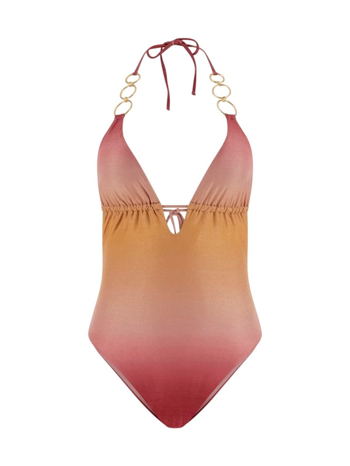 GUESS BEACHWEAR Costume da bagno Donna IRIS HALTER ONE PIECE SWIMSUIT E6GJ13 KF600 PMJP PINK SHADE AOP gioboutiqueweb