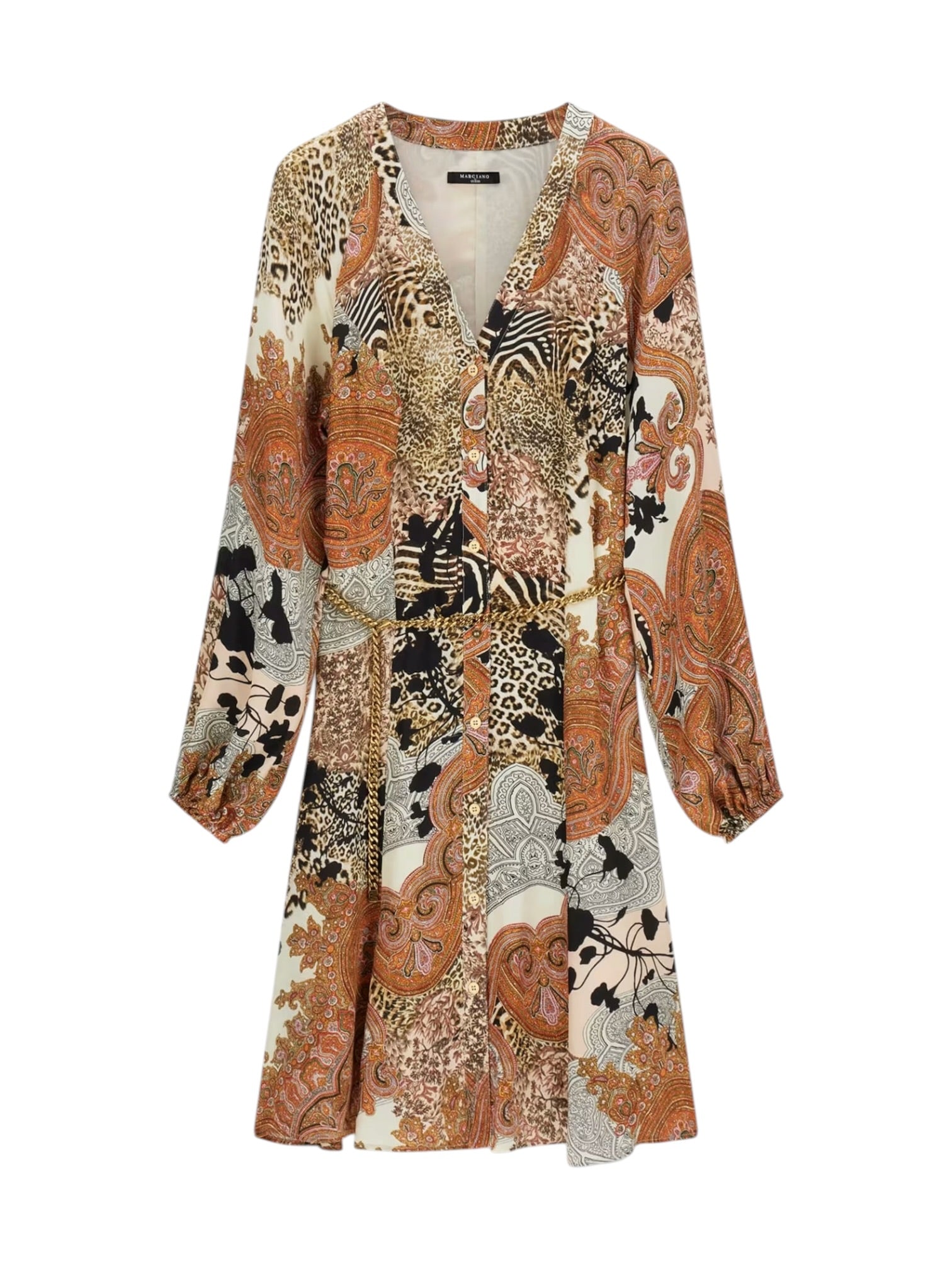 MARCIANO Abito Donna GWENDA LS FLARE DRESS G6GK07 W1763 PMG1 WILD ESSENCE PRINT
