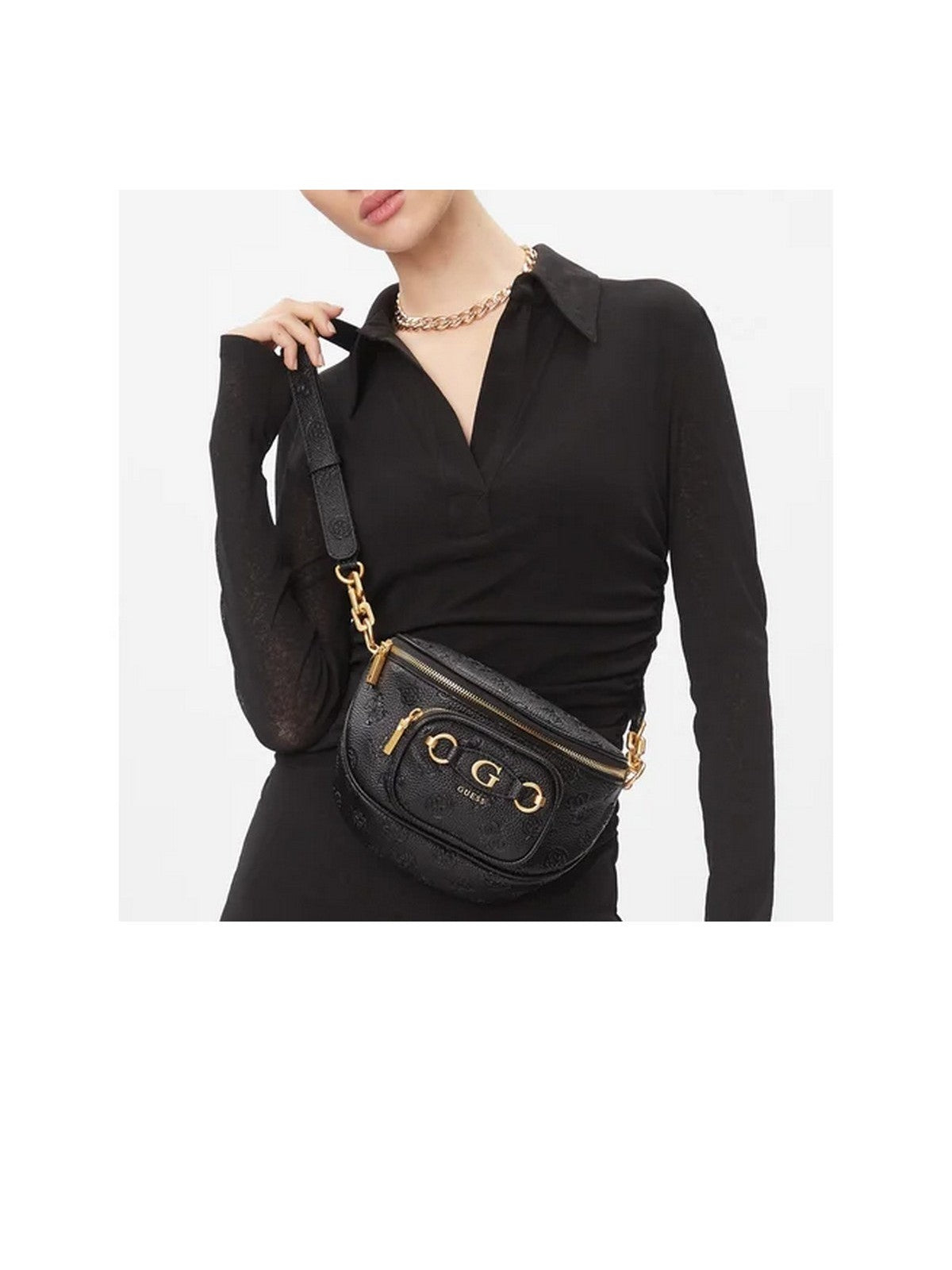 Guess Woman Bag James Logo Hwpd92 09800 Blo Nero