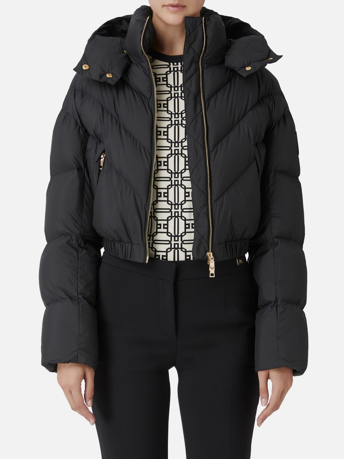 ELISABETTA FRANCHI Women's down jacket PI73D46E2 110 Black