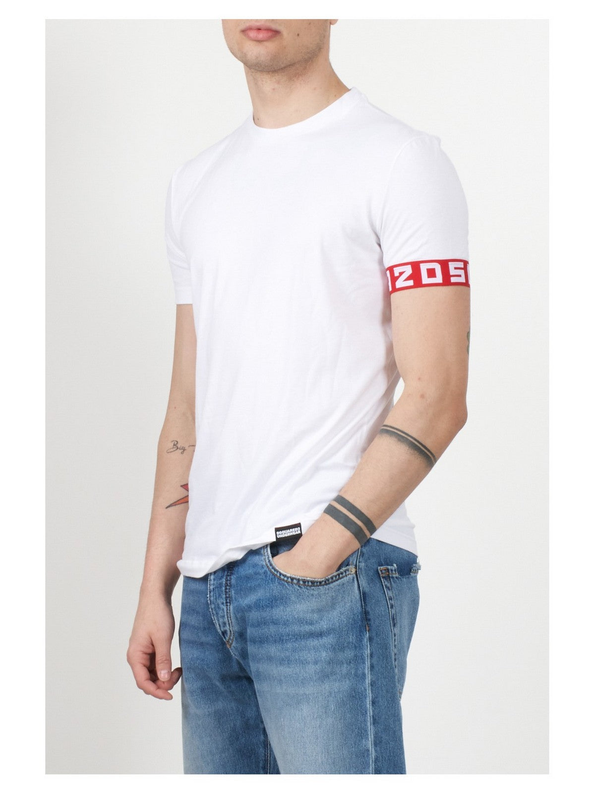 T-shirty Dsquared2 i męski słup D9M3S513 104 BIAŁY