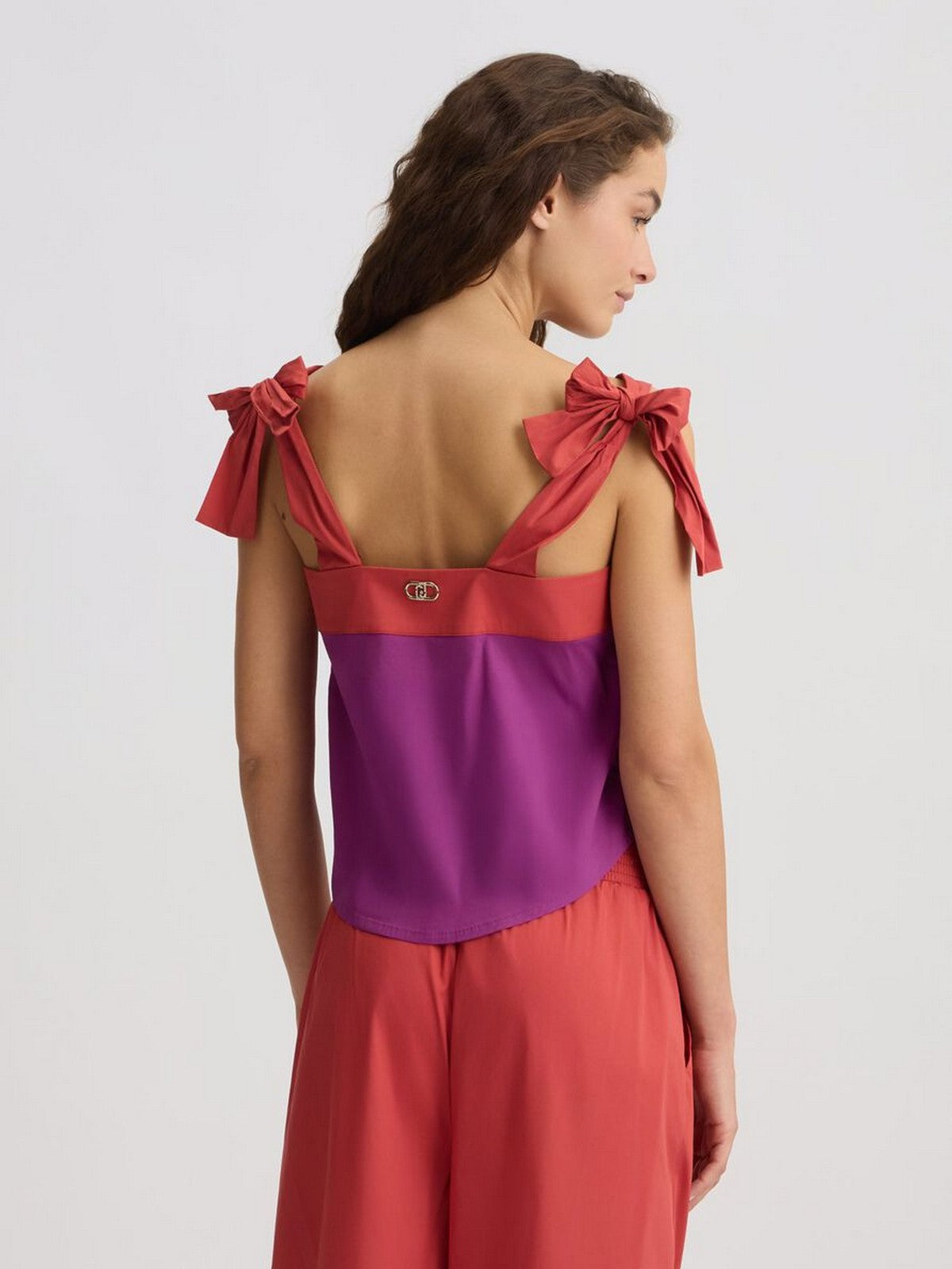 LIU JO BEACHWEAR Top Donna  VA5064TS330 C3649 Hollyhock/rosso argi