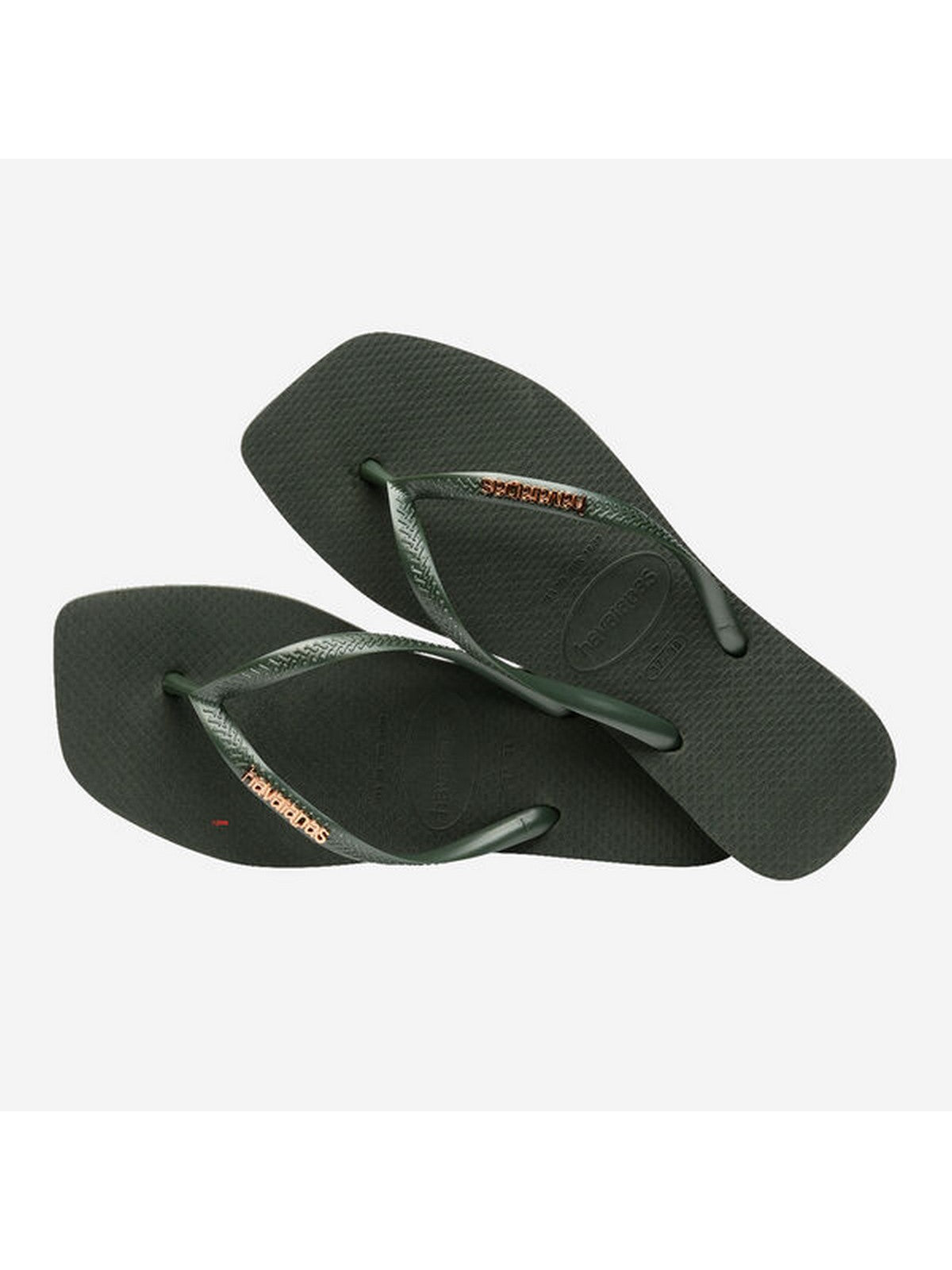 Havaianas Flip Fleps Woman Hav. Logotipo cuadrado Metálico 4148257.4896 Verde