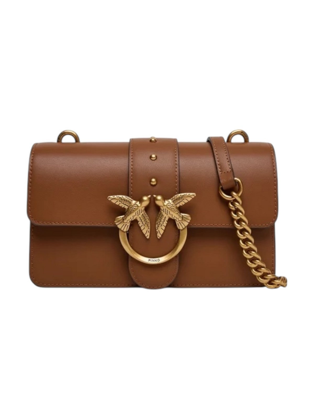 PINKO Borsa Donna LOVE ONE MINI ST. CL 105856-A0F1 L17Q MARRONE - LEONE-ANTIQUE GOLD