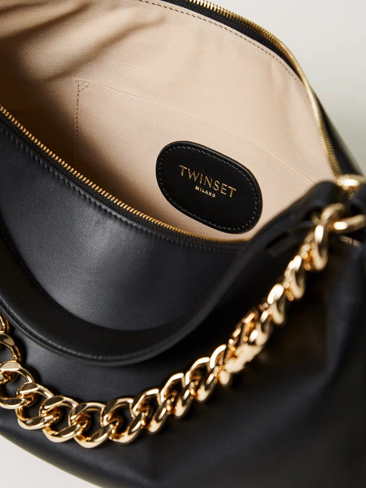 TWINSET Borsa Donna SIENNA LEATHER 999TB7010 12695 NERO/ORO