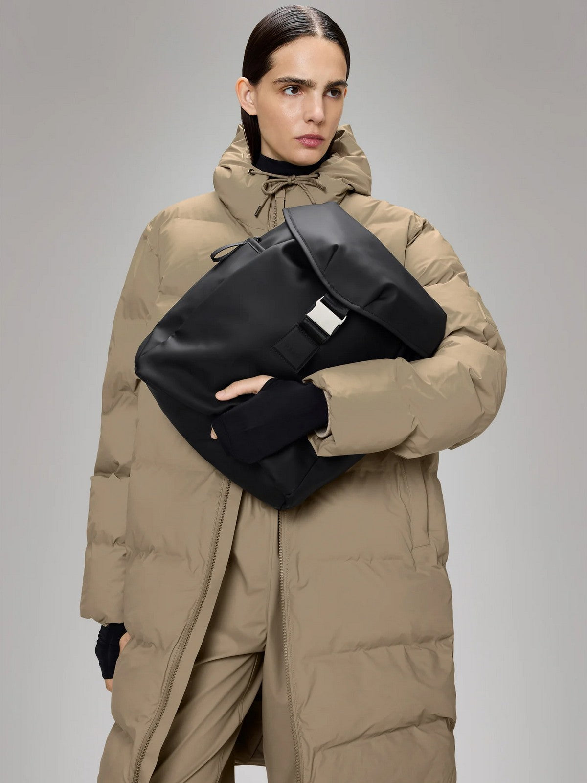 RAINS Zaino Unisex adulto Valera Bucket Backpack W3 14840 01 Black BLACK