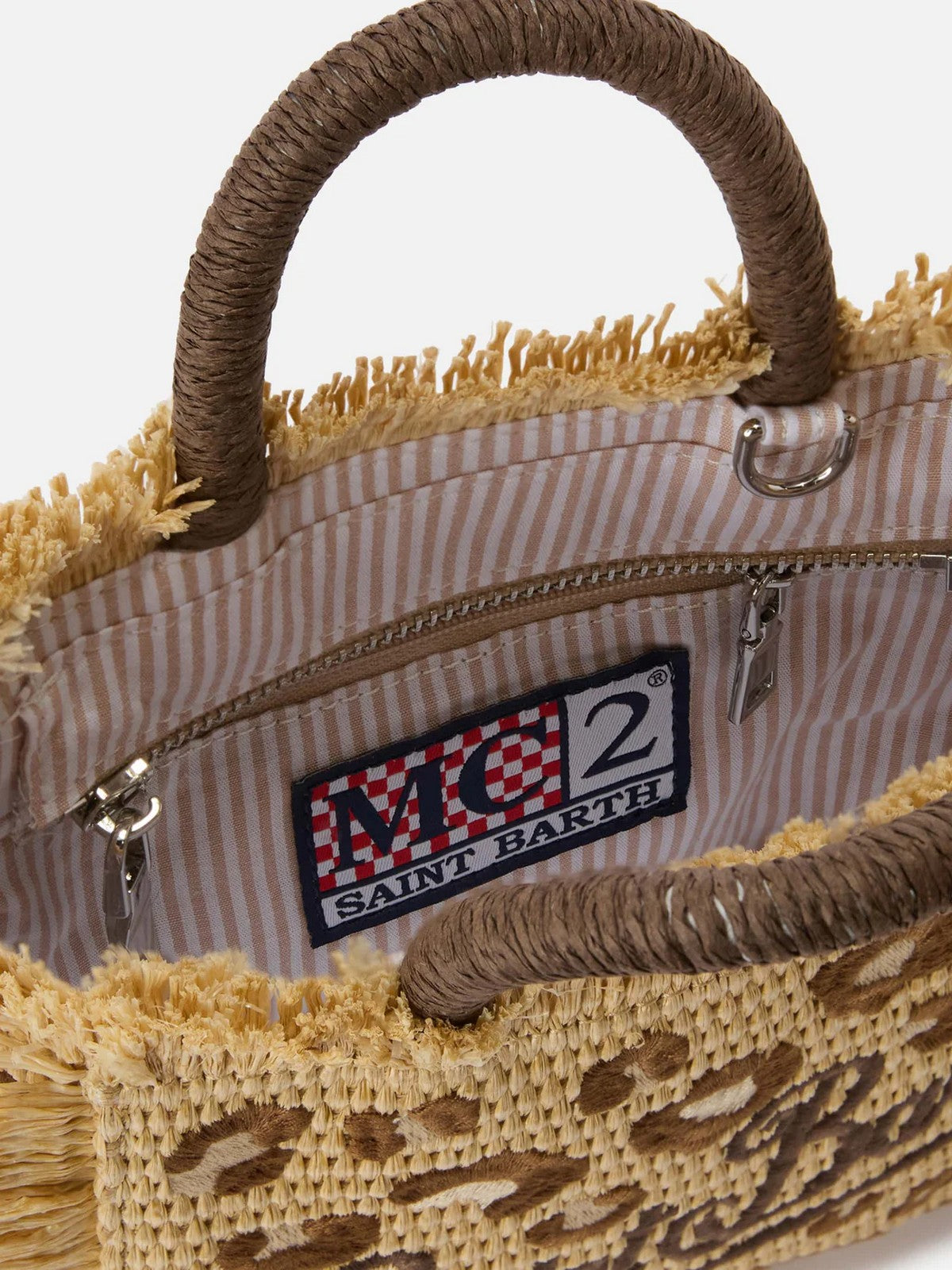 MC2 SAINT BARTH Borsa Donna  VANITY MINI STRAW N 00349L LEOPARD 18 EMB