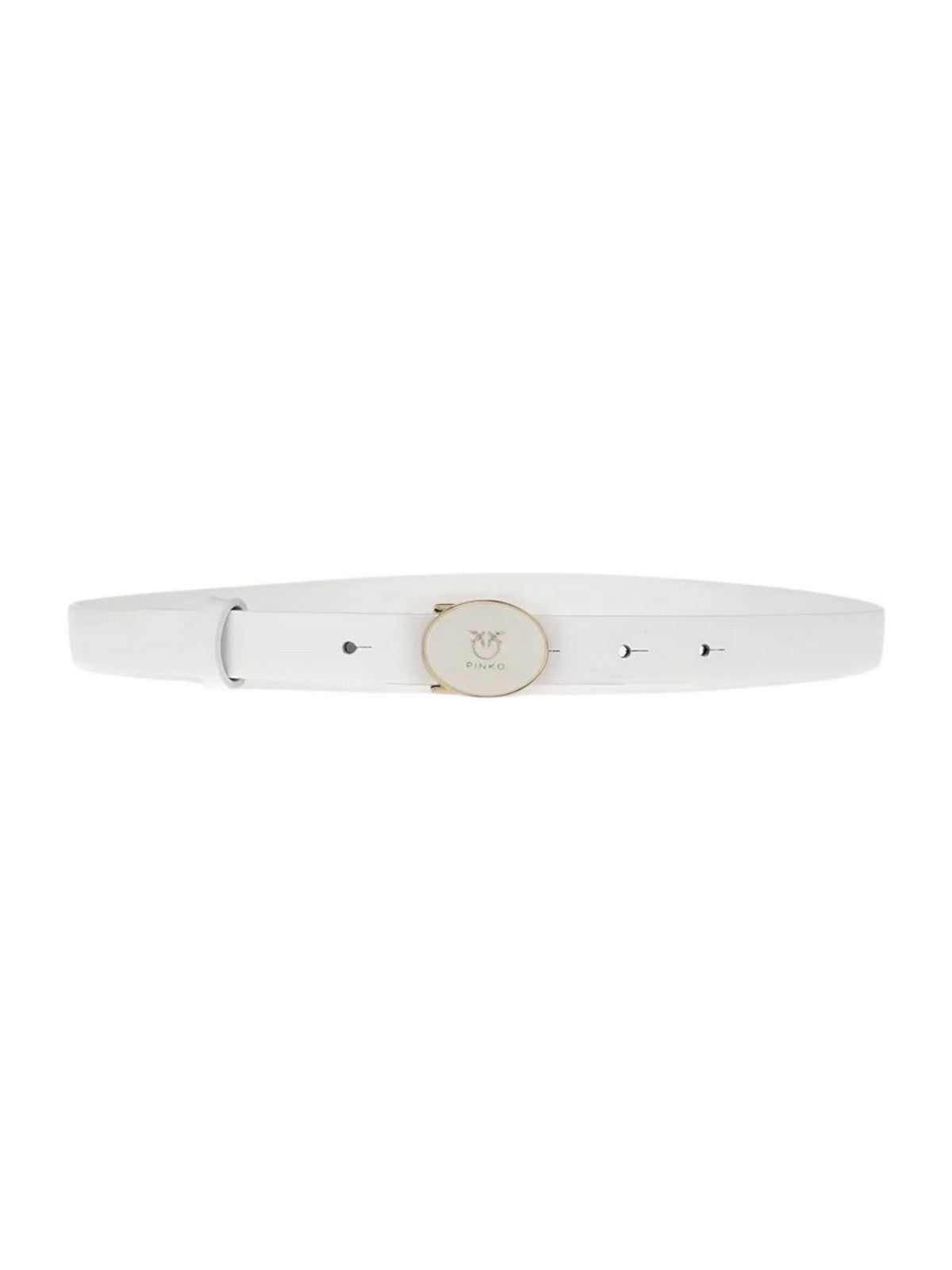 PINKO Cintura Donna ROUND ENAMEL H2 BELT.LOW VITEL 105466-A2QL Z14U BIANCO SETA-SHINY GOLD