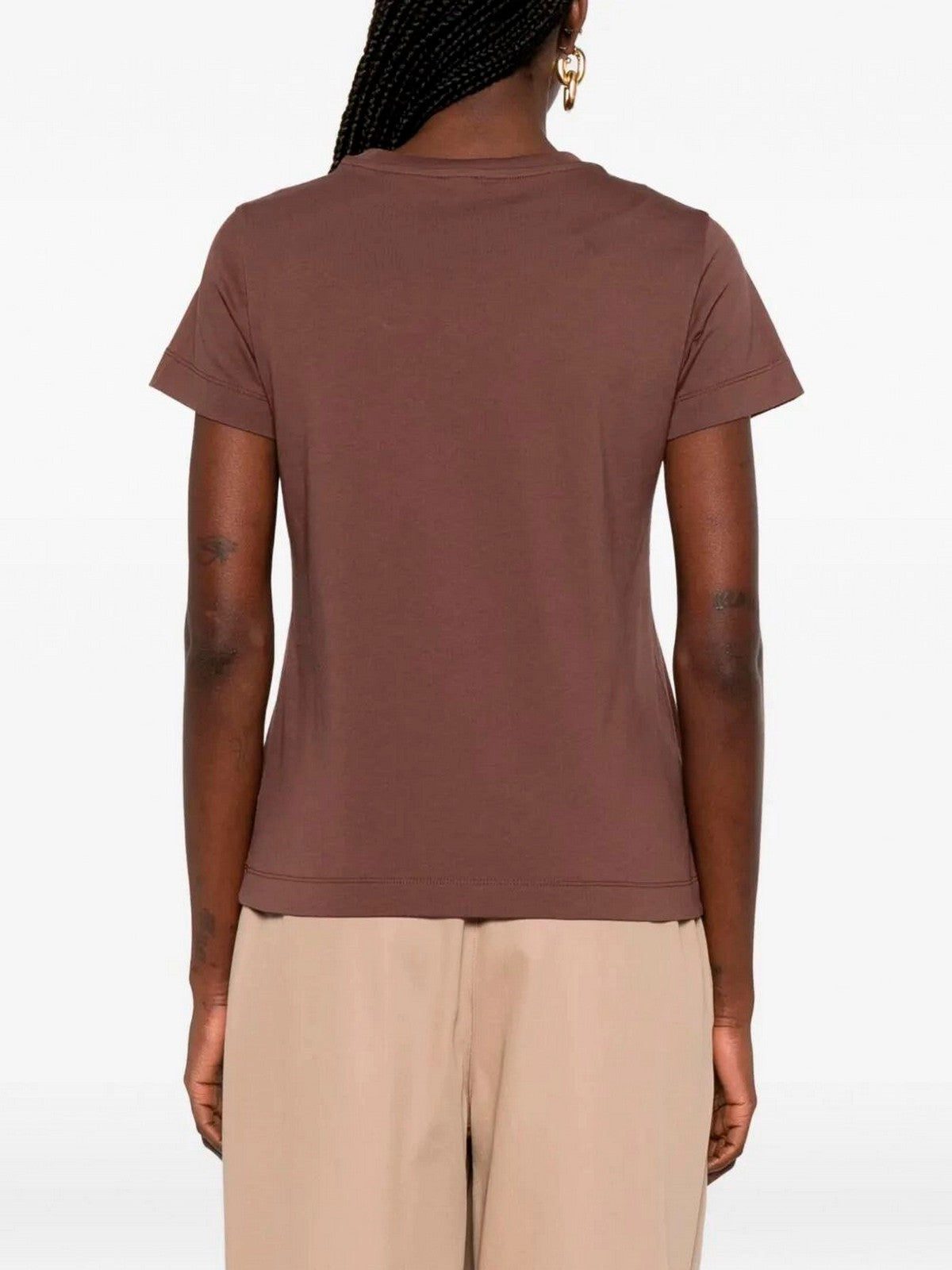 PINKO T-shirt Donna BUSSOLOTTO T-SHIRT 100355-A339 L78 MARRONE TERRA X PIANTE