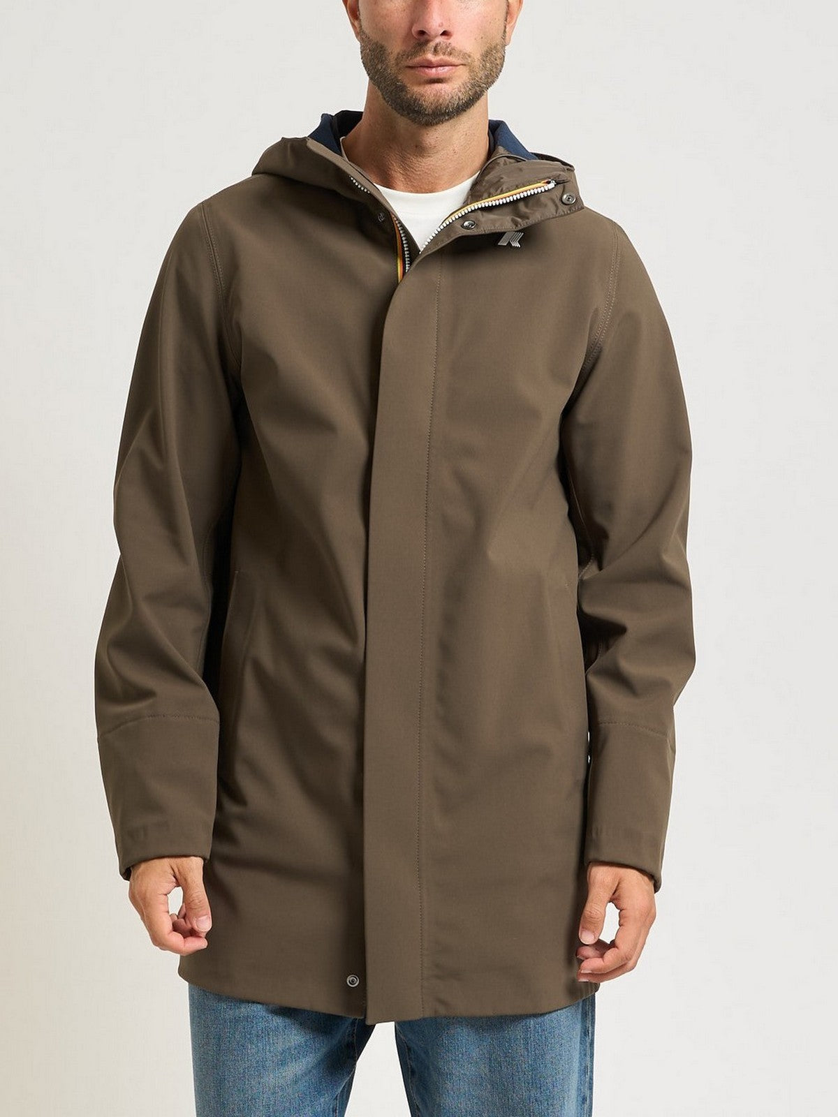 K-WAY Giubbino Uomo Marlyn bonded K7126UW B3A Black Olive - Blue D