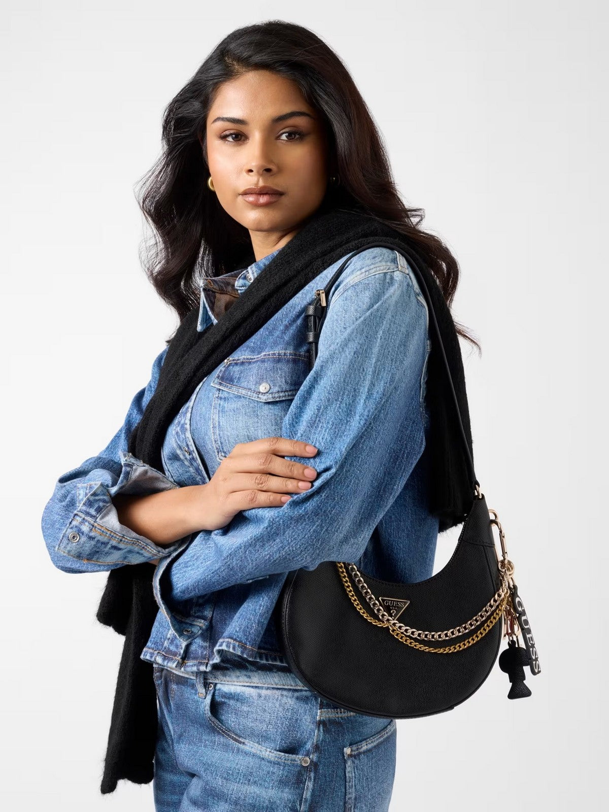 GUESS Borsa Donna DAVINA SHOULDER BAG HWBG98 99180 BLA BLACK