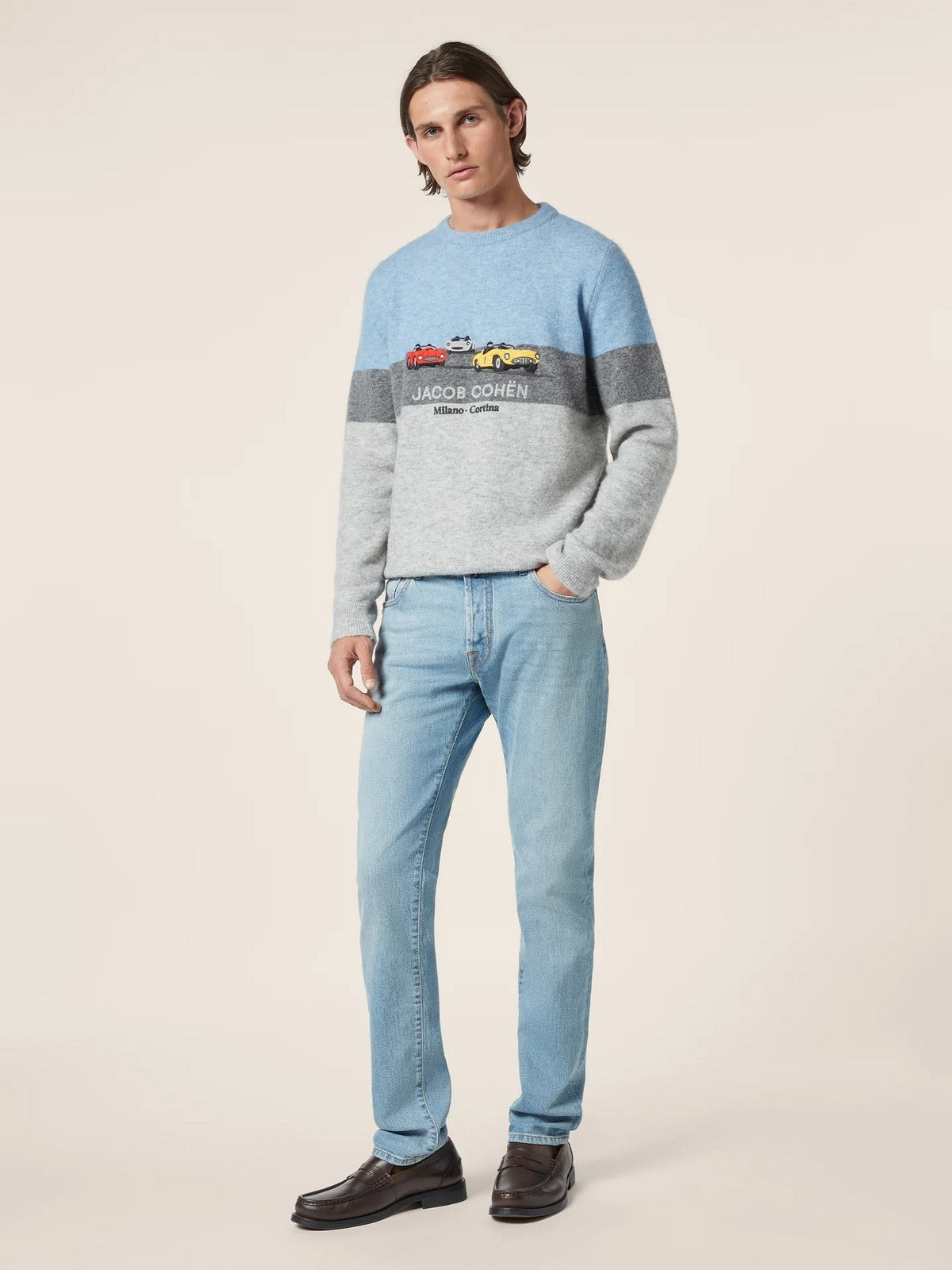 JACOB COHEN Maglione Uomo  JUM_SG024 001 X0017 FL X866 AZURE MEL.