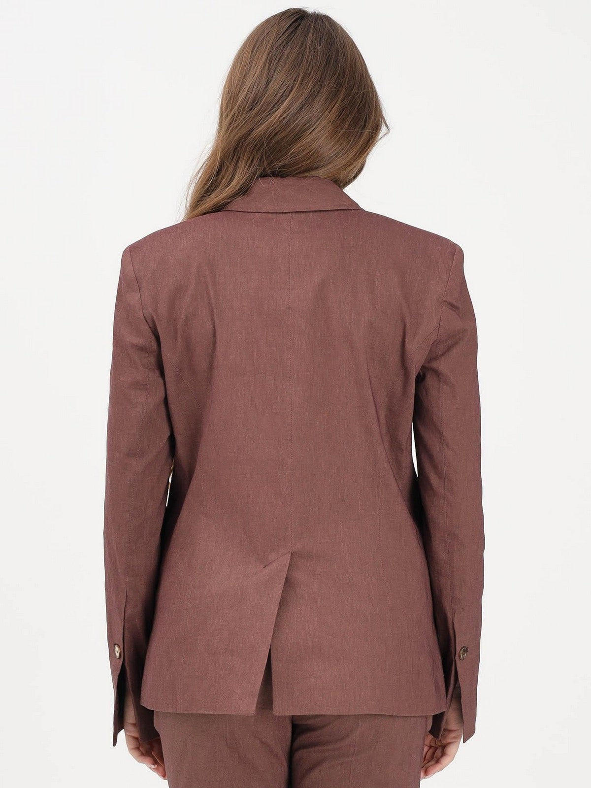 PINKO Giacca Donna FREDA GIACCA LINO STRETCH 106597-A34I L78 MARRONE TERRA X PIANTE
