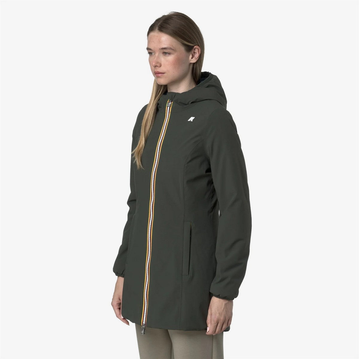 K-WAY Women's Jacket DENISE ST WARM DOUBLE K6128UW AF0 GREEN BLACKISH-BLUE DEPTH