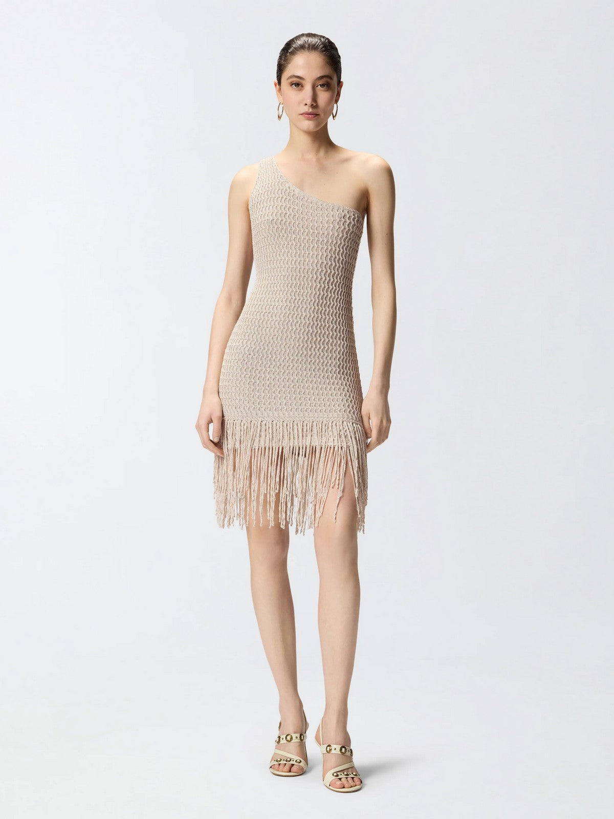 PINKO Abito Donna JUNIPEROS ABITO OPENWORK LUREX 106959-A3CI I05 GRIGIO MATTINA