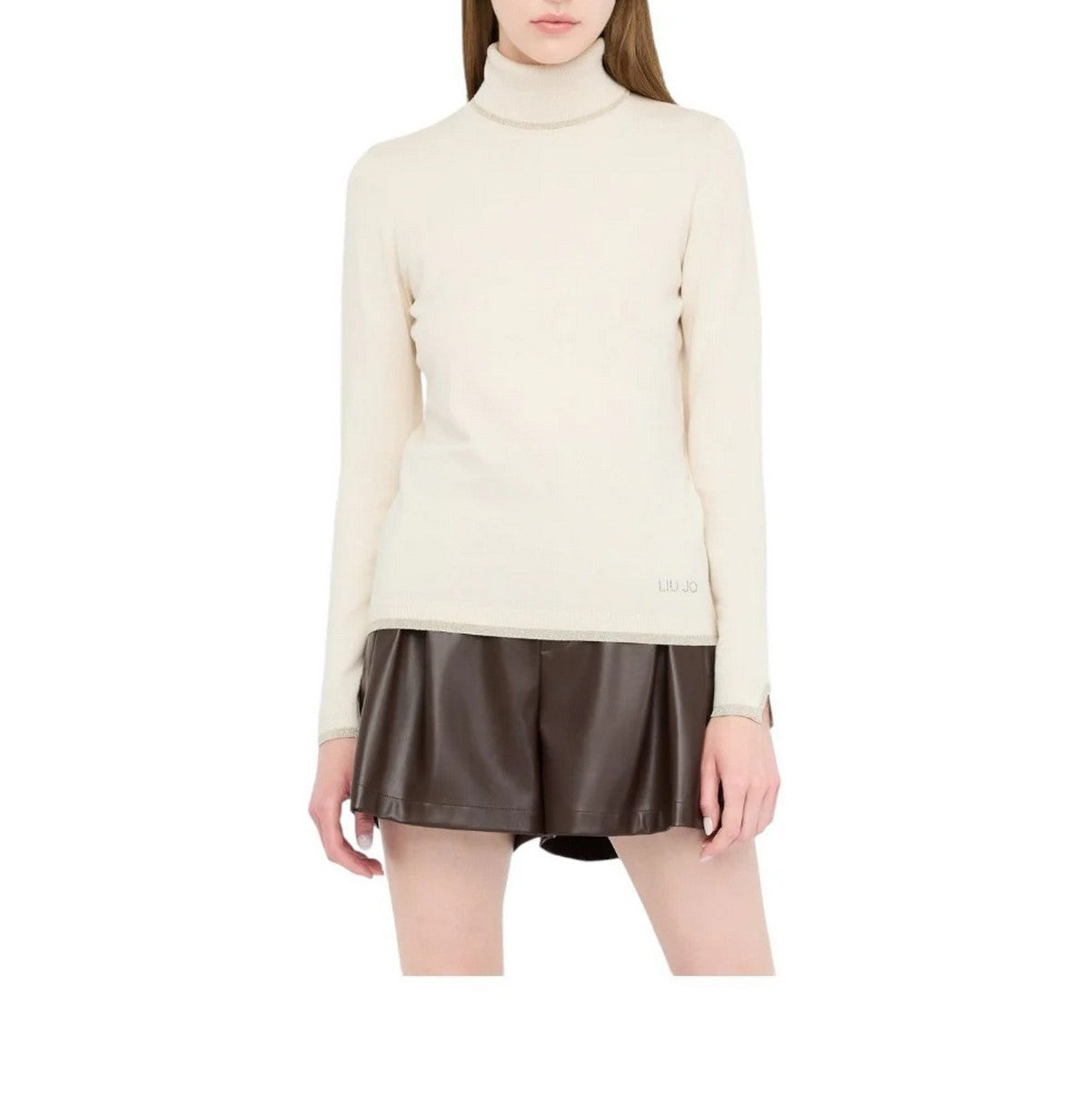 LIU JO WHITE Maglione dolcevita Donna  MF5229MS49I 10701 BIANCO LANA