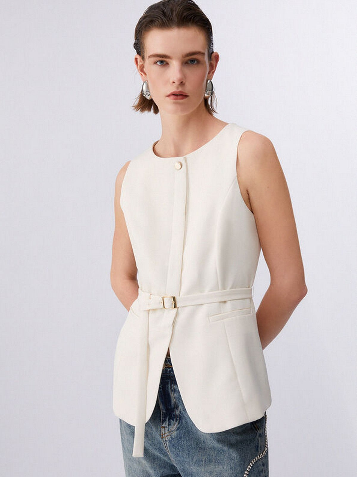 LIU JO WHITE Gilet Donna  WA6209TS896 X0760 light panna