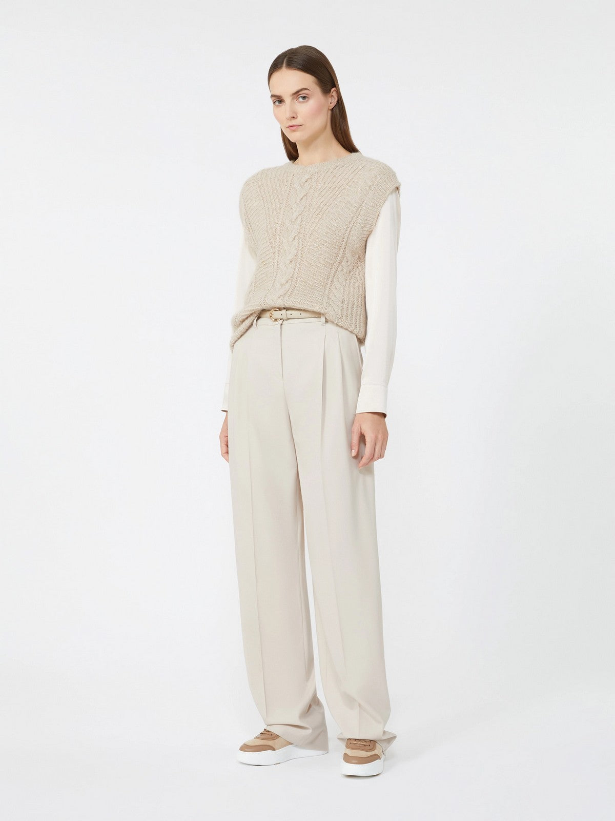 MAX MARA Gilet Donna TAFFY 2526356032600 001 BEIGE LUREX