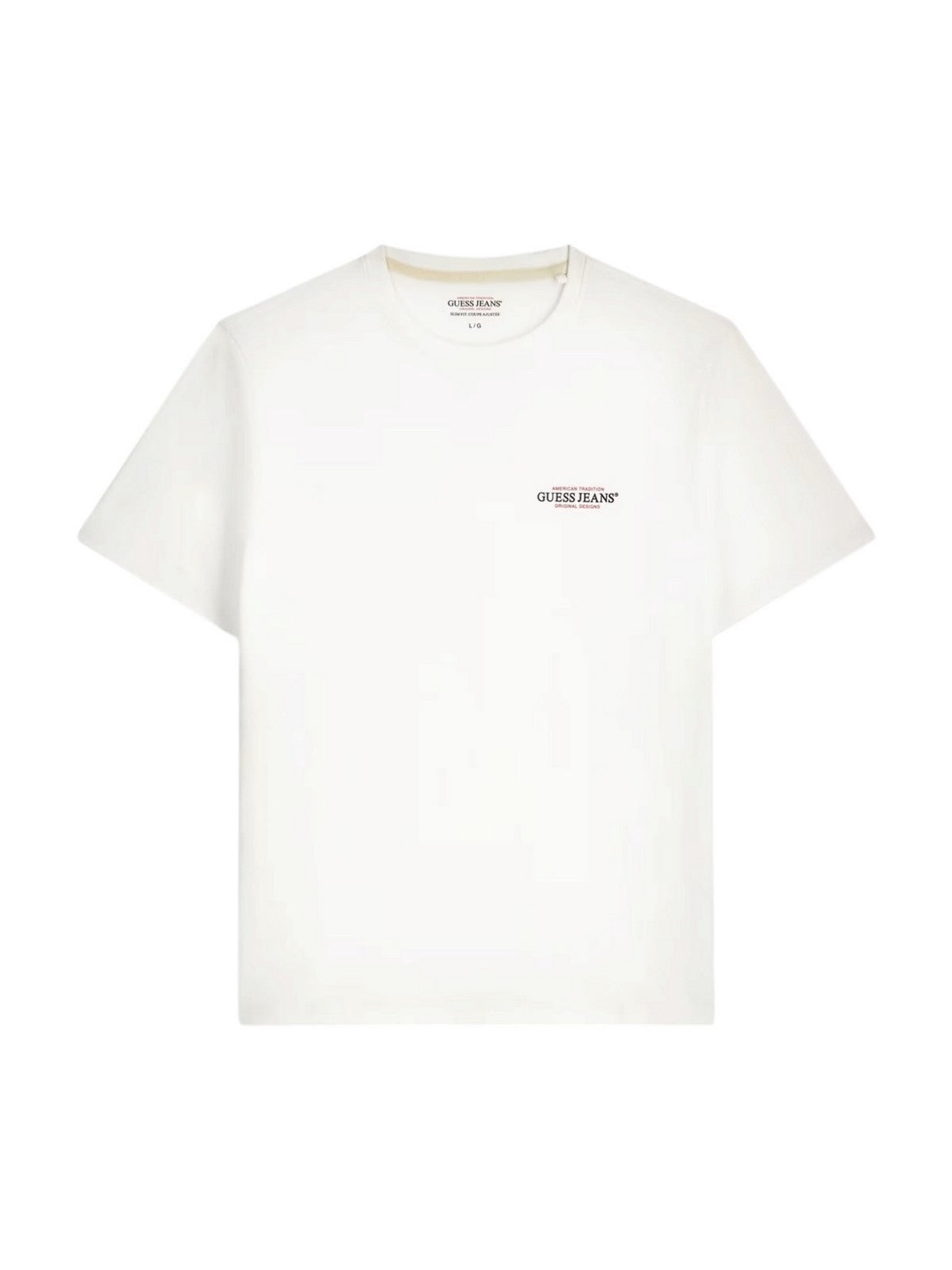 GUESS T-shirt Uomo GJ SS CN SLIM AMERICAN TR TEE M4YI55 K8HM0 G011 PURE WHITE