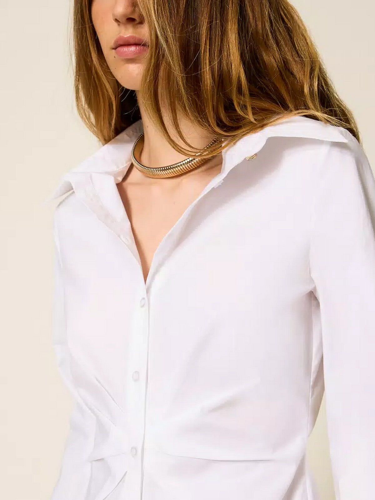 TWINSET Camicia Donna STRETCH POPLIN 252TF2070 00001 BIANCO OTTICO