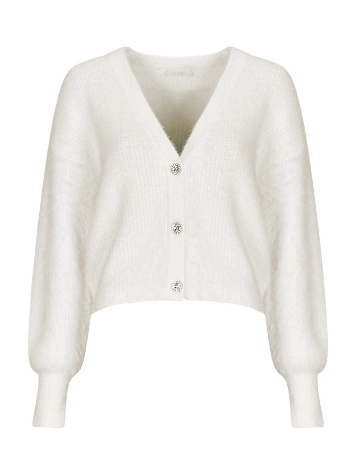 GUESS Cardigan Donna KEYLA LS VN CARDI SWTR W4BR27 Z3BH0 G012 Bianco gioboutiqueweb