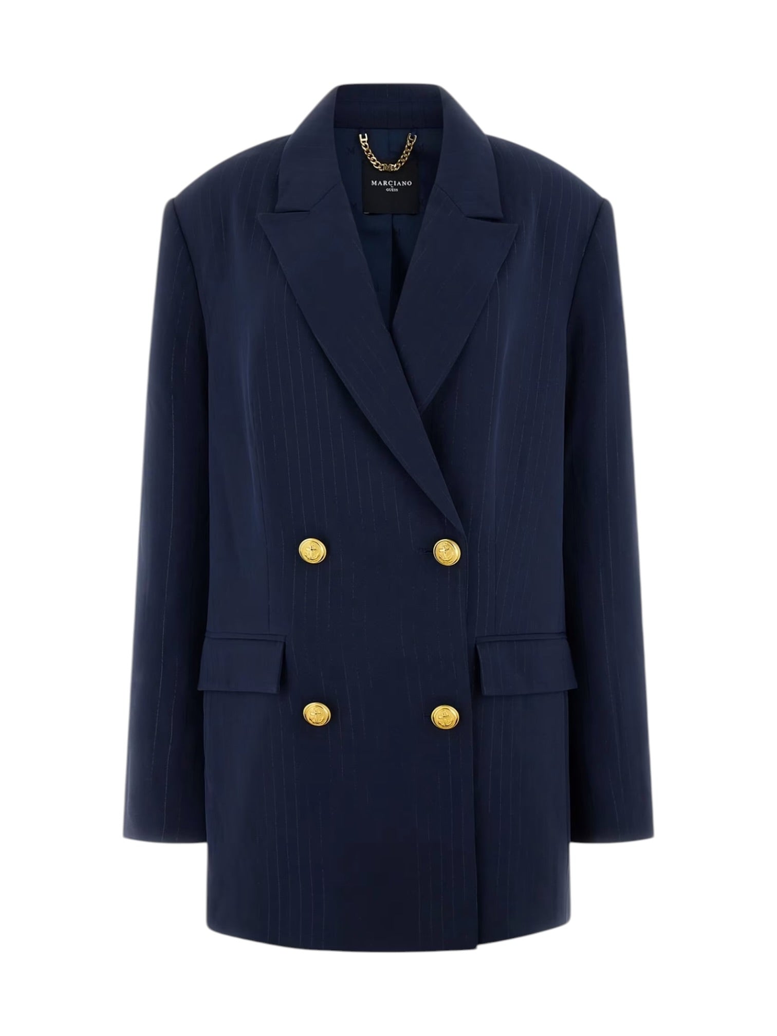 MARCIANO Giacca Donna NICLA DOUBLE BREASTED BLAZER 6RGN10 7438A FBEK SUITING BLUE PINSTRI