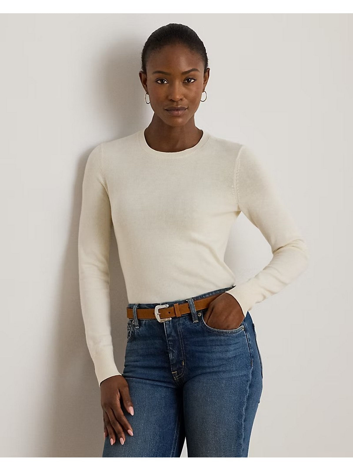 LAUREN RALPH LAUREN Maglia Donna SHAVONNE-LONG SLEEVE-PULLOVER 200919114 003 MASCARPONE CREAM