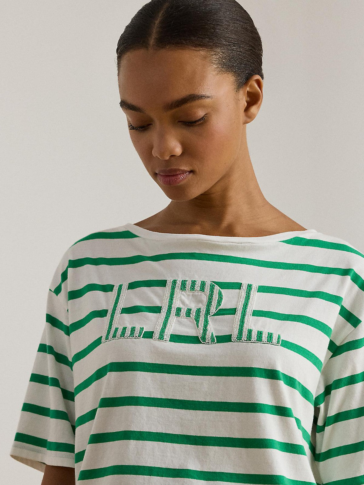 LAUREN RALPH LAUREN T-shirt Donna VAUDEN-SHORT SLEEVE-T-SHIRT 200P03752 001 WHITE/STEM