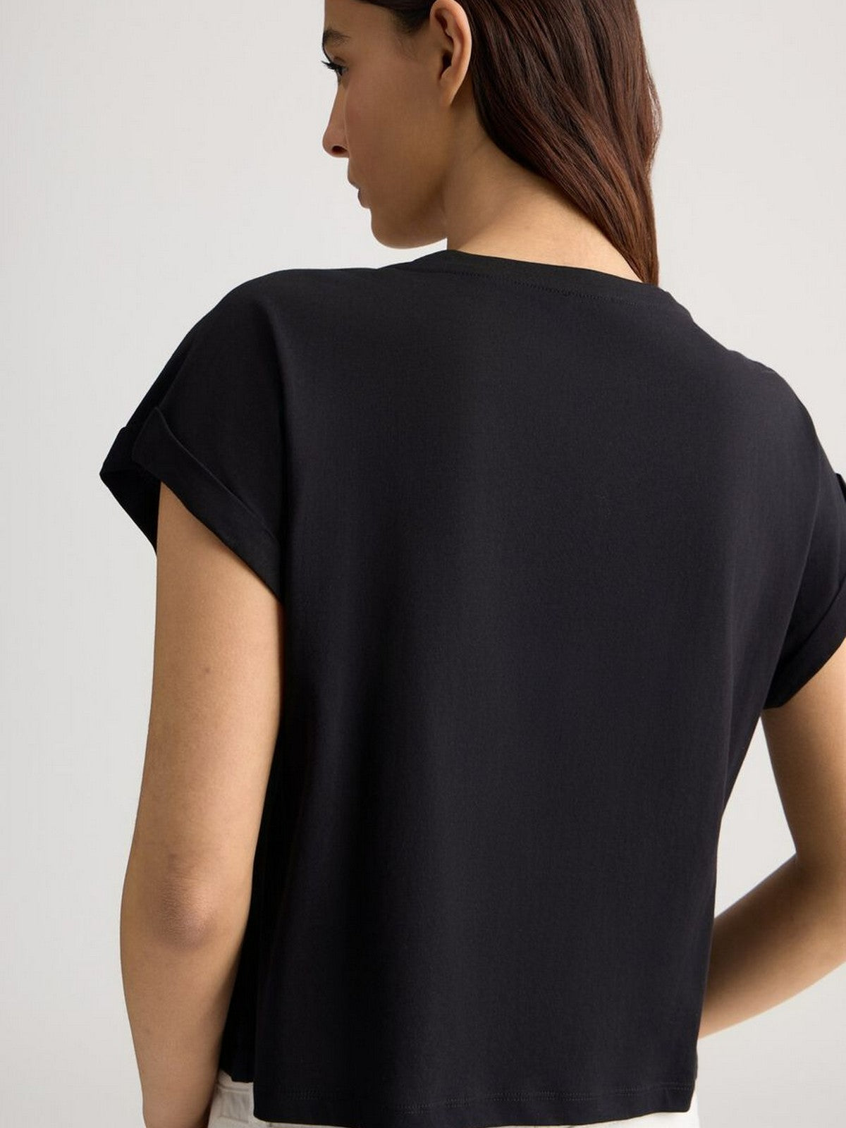 LIU JO BEACHWEAR T-shirt Donna  VA5151JS923 N9241 Nero/strass bicolor gioboutiqueweb