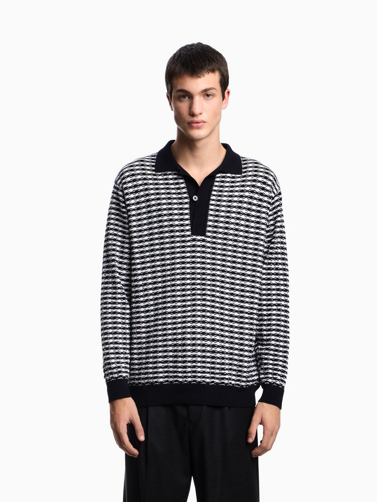 EMPORIO ARMANI Herrenpullover EM003518 AF19833 F0015 WEISS/DUNKELBLAU