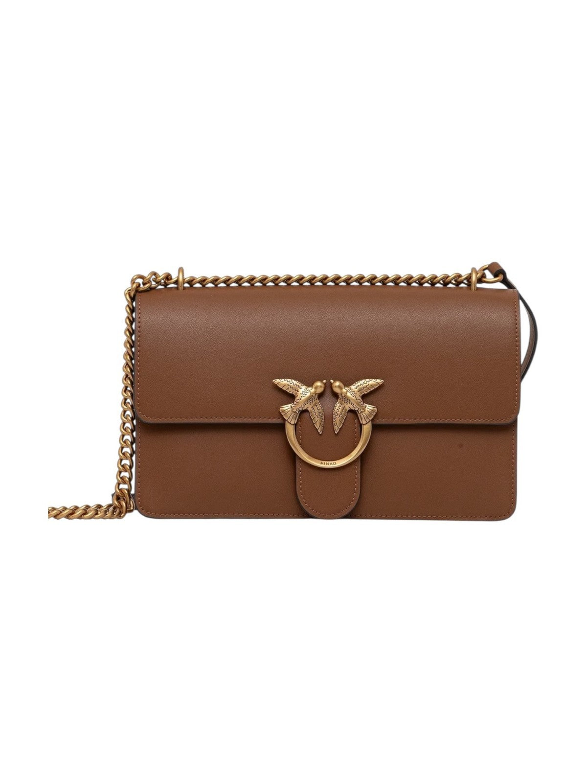 PINKO Borsa Donna LOVE ONE CLASSIC DC 100941-A0F1 L17Q MARRONE - LEONE-ANTIQUE GOLD gioboutiqueweb