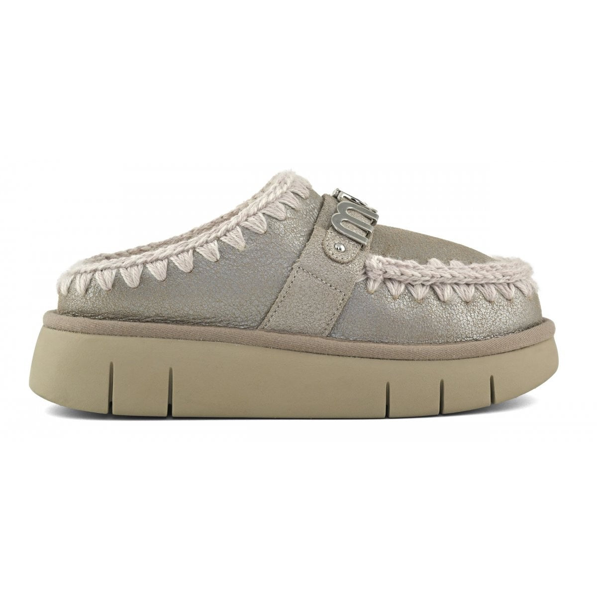 MOU Ciabatta Donna Bounce clog special leather - MU.FW531001B STME Stone Metalic