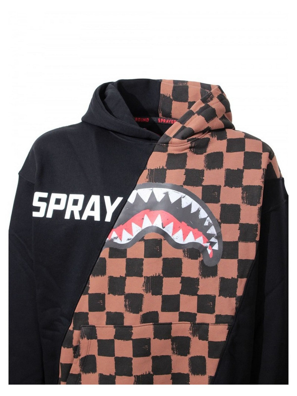 Sprayground Men's Sweatshirt Diag Split Sip Vanquish Hoodie SP613van Marrone