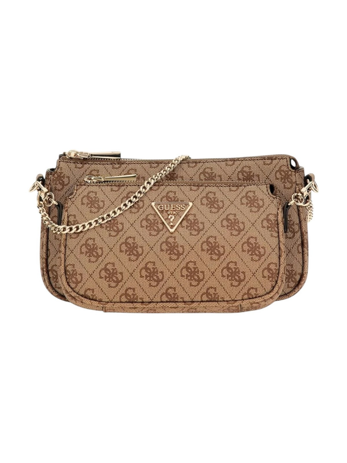 GUESS Borsa Donna NOELLE II DBL POUCH CROSSBODY HWBG96 72710 LGW LATTE LOGO/BROWN