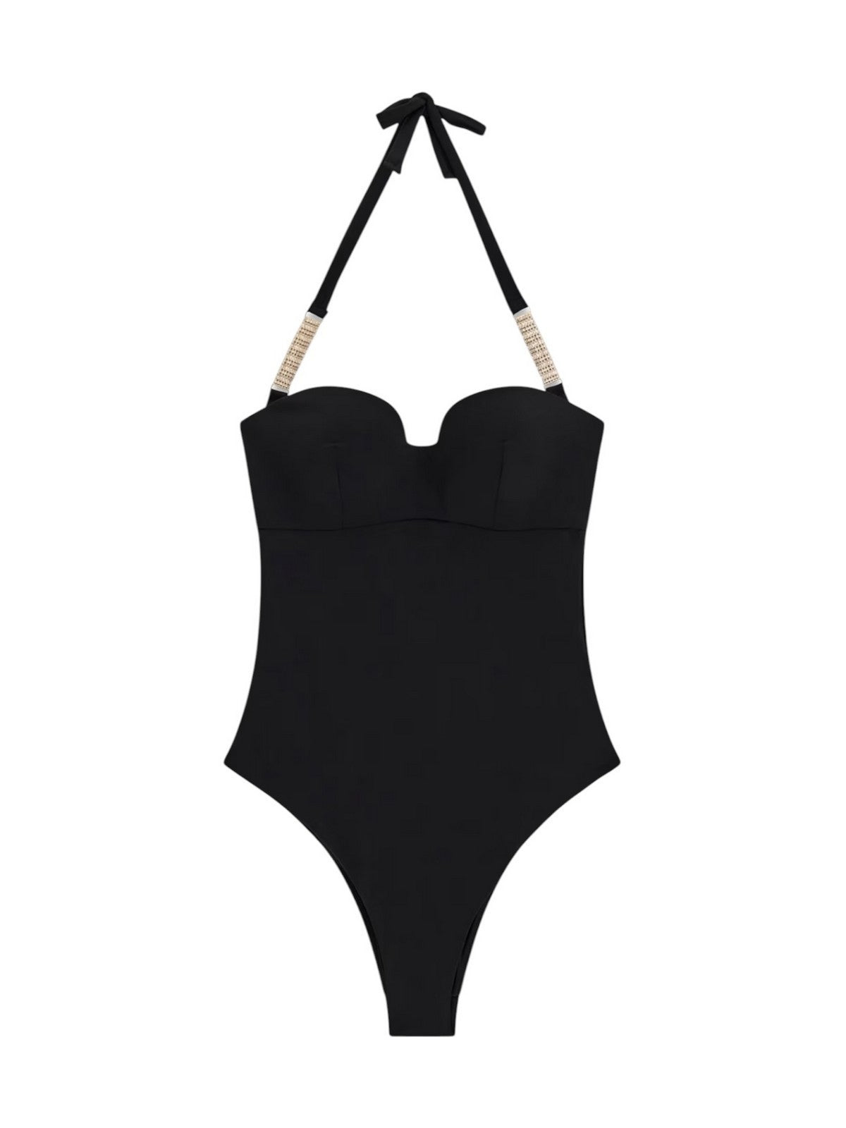GUESS BEACHWEAR Costume da bagno Donna GAIA ONE PIECE SWIMSUIT E6GJ42 KG272 JBLK Jet Black A996 gioboutiqueweb