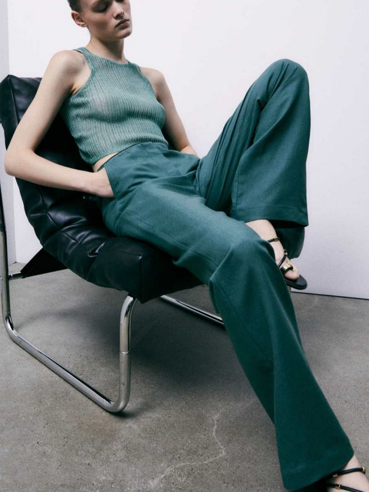 PATRIZIA PEPE Top Donna  2K0374 K328 G634 ALGAE GREEN LUREX