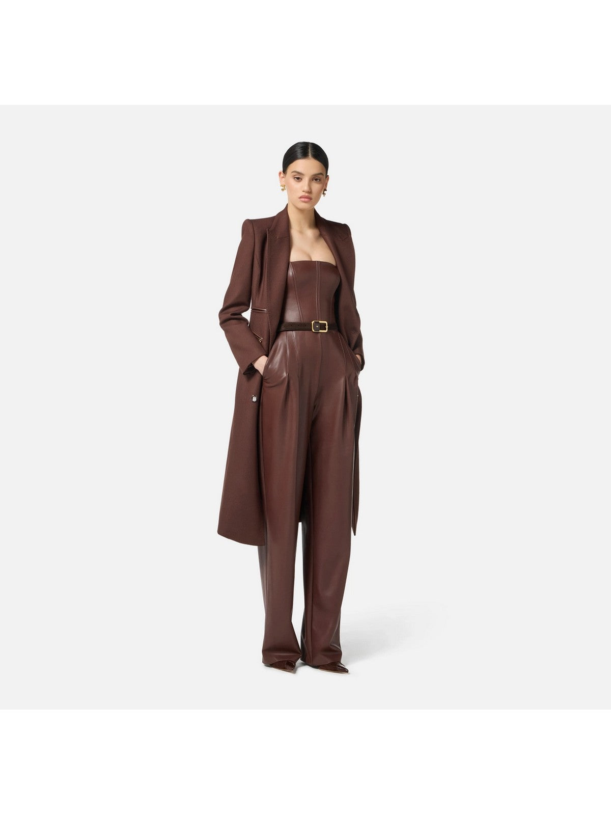 ELISABETTA FRANCHI Cappotto Donna  CP01056E2 EA3 COFFEE