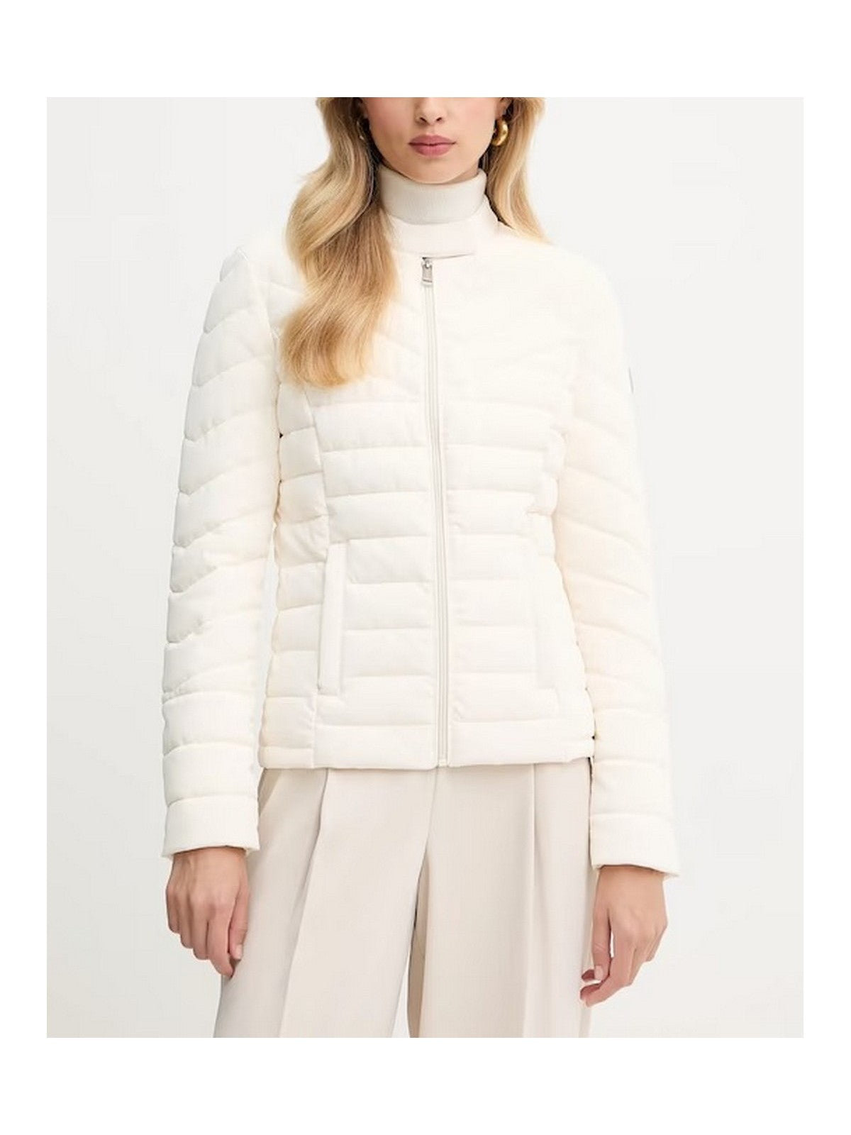 GUESS Giubbino Donna NEW VONA STRETCH JACKET W5YL13 WHDQ0 G9L9 MUTED STONE