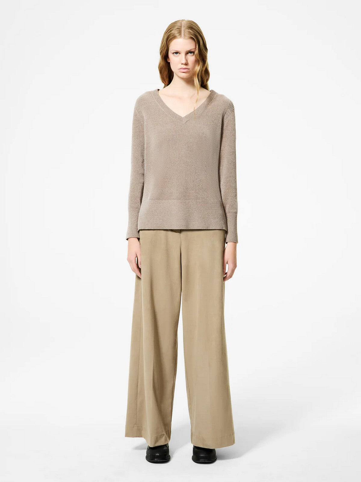 RRD Maglione Donna VELVET VENT V-NECK WOM KNIT W25634 87 87 TABACCO