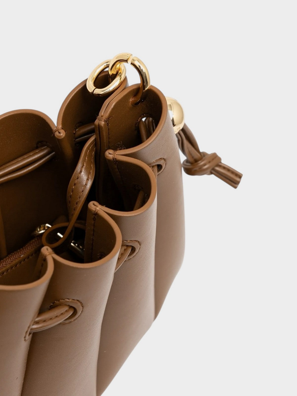 THEMOIRè Calipso crossbody vegan fabric bag brown eco-friendly design 