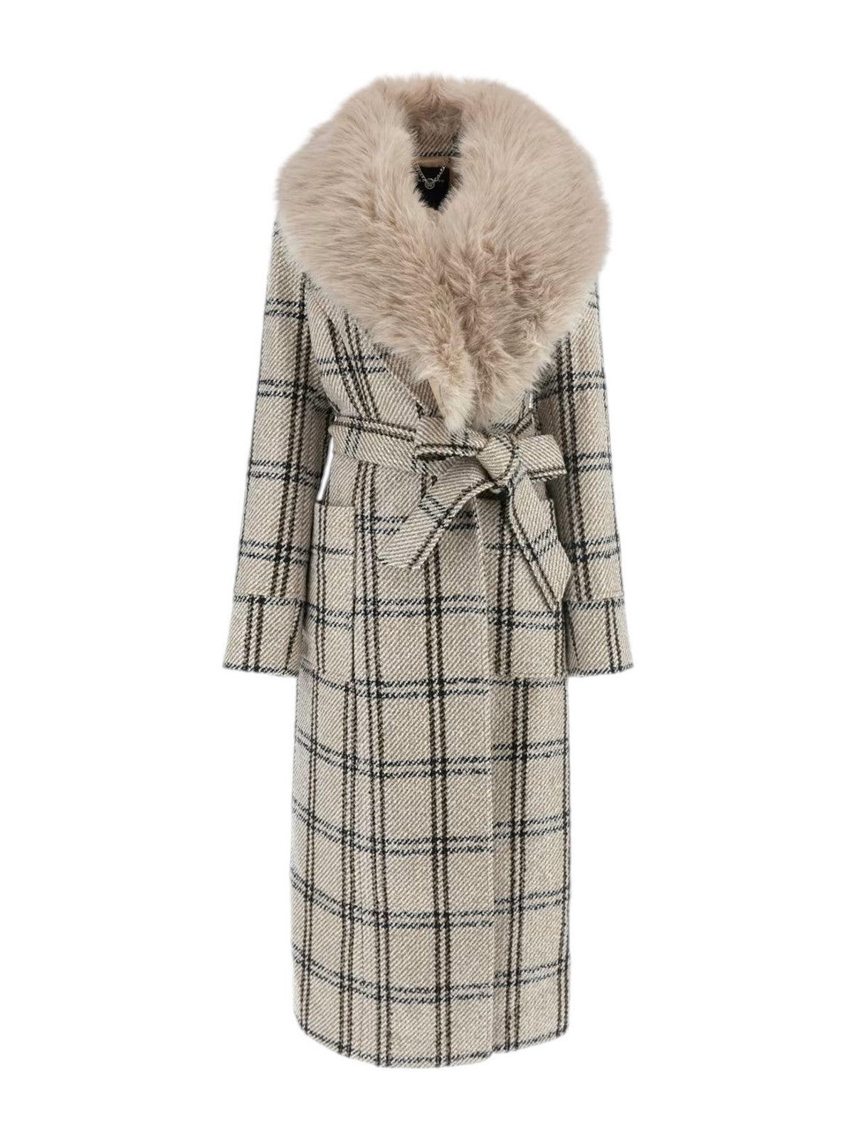 MARCIANO Cappotto Donna Charlize Plaid Coat 4BGL25 7198A F148 Rosa gioboutiqueweb