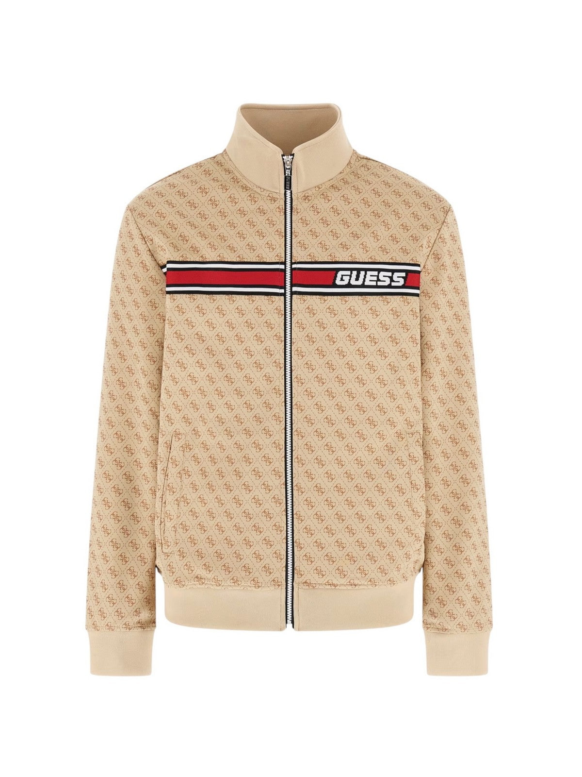 GUESS SPORT Felpa Uomo KORBIN FULL ZIP TRACKSUIT Z2BQ06 K7122 P13W 4G AOP BEIGE BLANCO