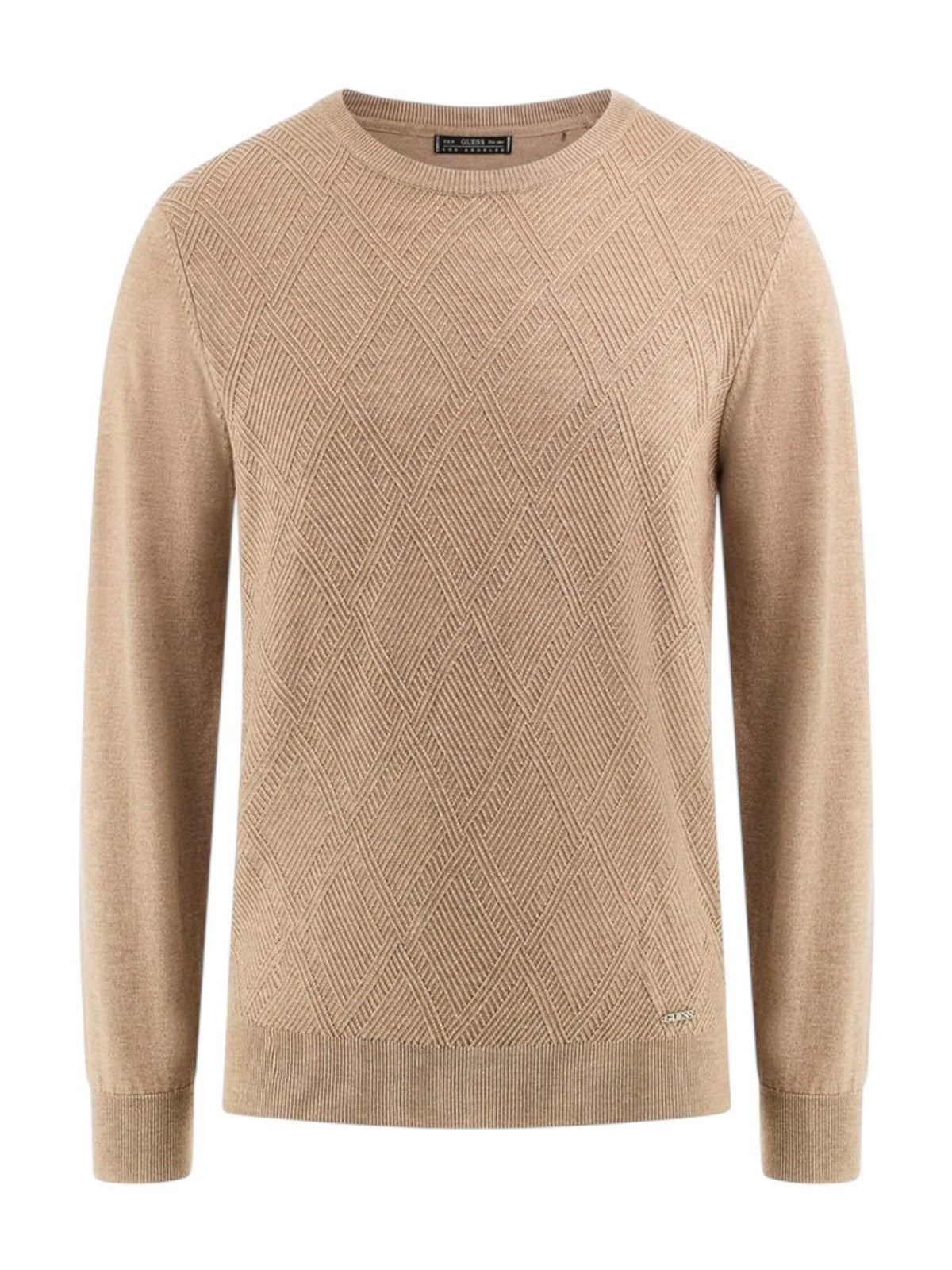 GUESS Maglione Uomo JAMAAR CN STITCHED SWTR M5BR08 Z0432 H184 ENGLISH BROWN HEATHE