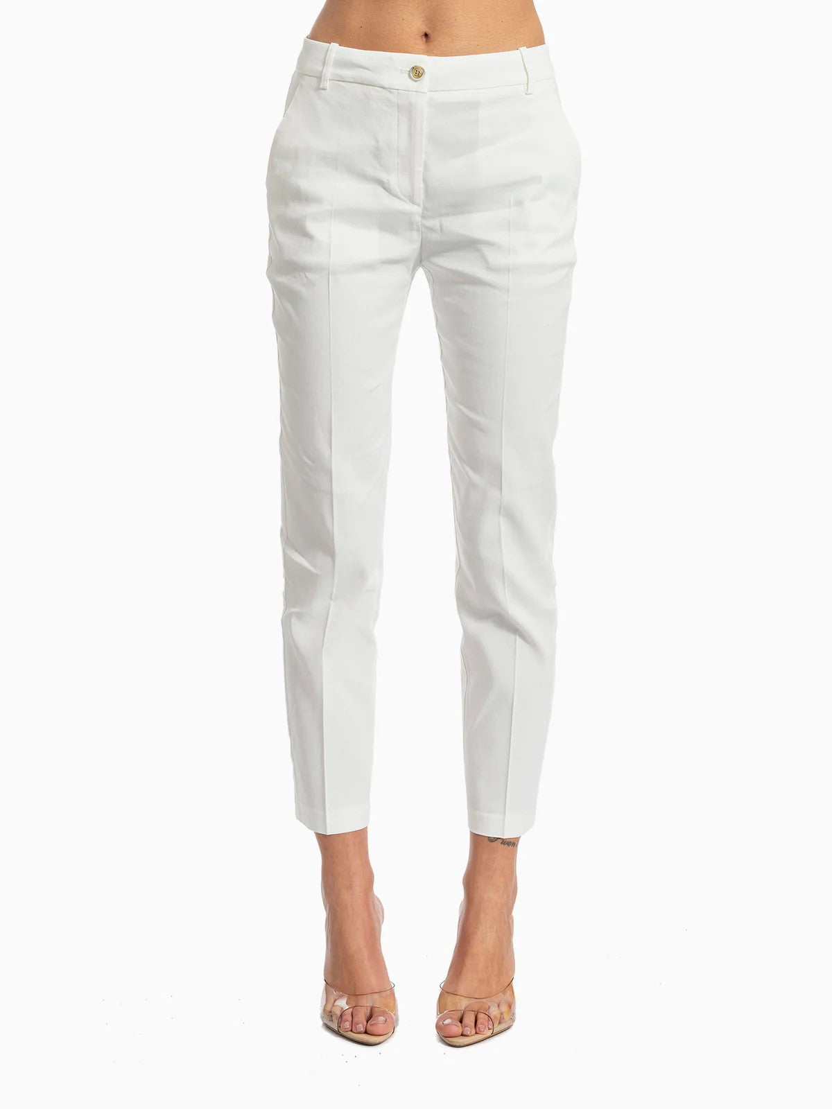 PINKO Pantalone Donna BELLO PANTALONE LINO STRETCH 100155-A34I Z05 BIANCO-BIANCANEVE