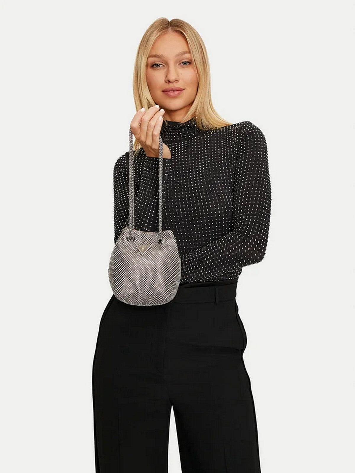 GUESS Borsa Donna Twiller Mini Satchel HWRY93 50750 SIL Argento gioboutiqueweb