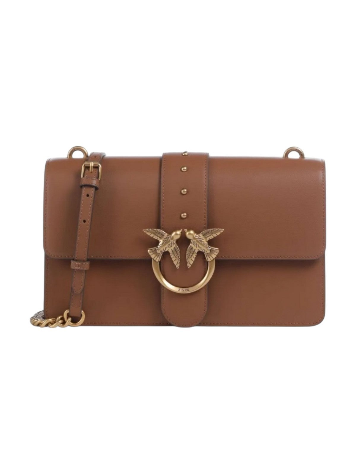 PINKO Borsa Donna LOVE ONE CLASSIC ST. CL 105857-A0F1 L17Q MARRONE - LEONE-ANTIQUE GOLD