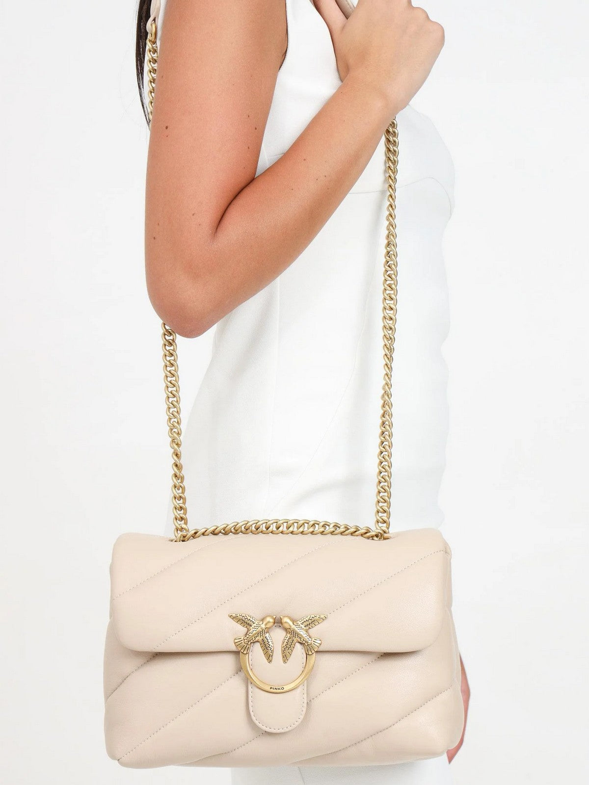 PINKO Borsa Donna Love classic puff 100038-A0F2 C50Q BEIGE GRIGIO