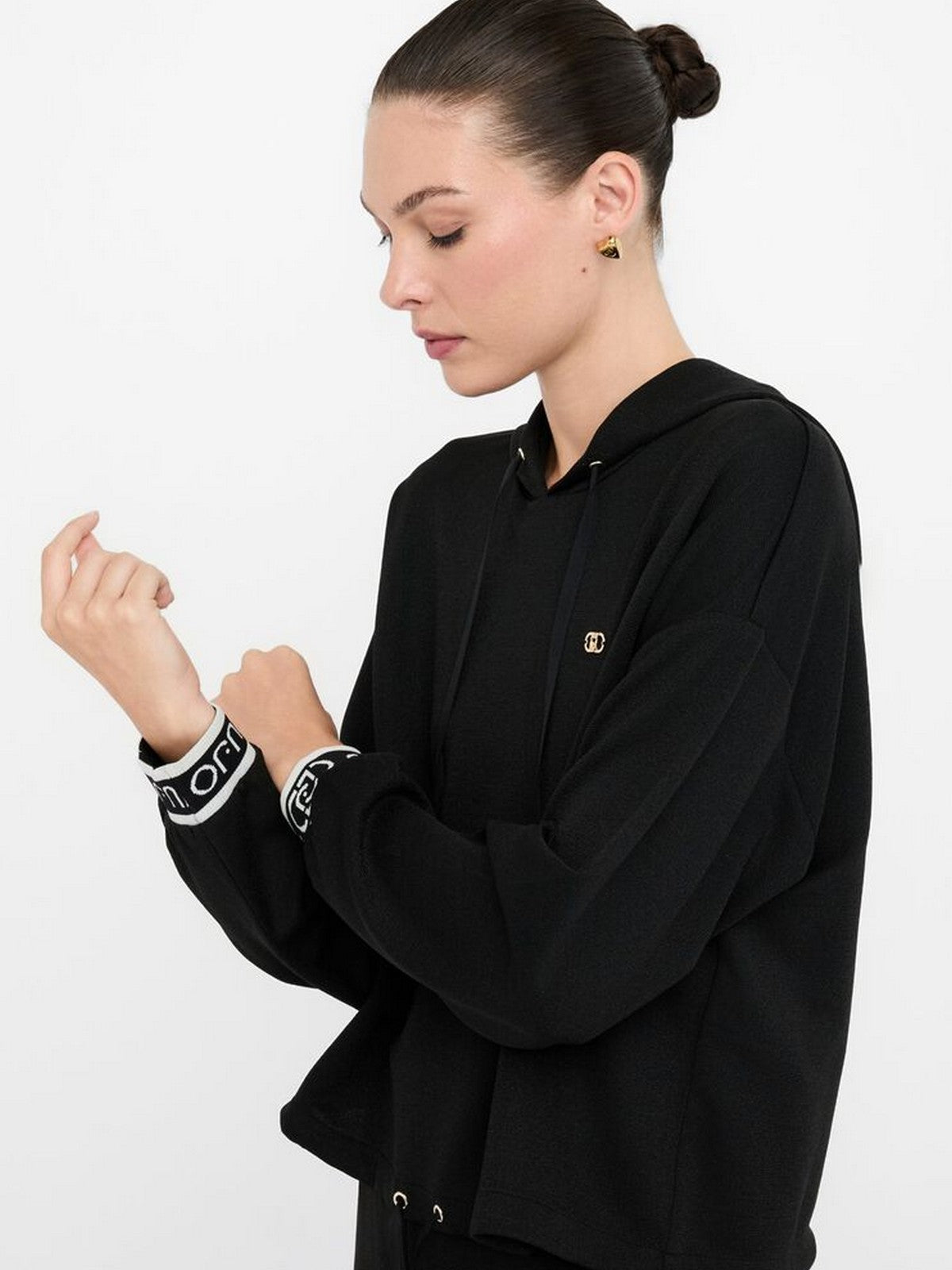 LIU JO SPORT Felpa Donna  TF5285J4747 R9342 Nero/nero lux